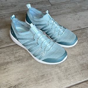 Sketchers Women’s Flex Arya Air Cooled Memory Foam Bungee Slip On Glider Blue